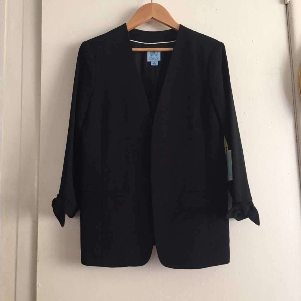 Cece cynthia steffe bow tie sleeve black blazer